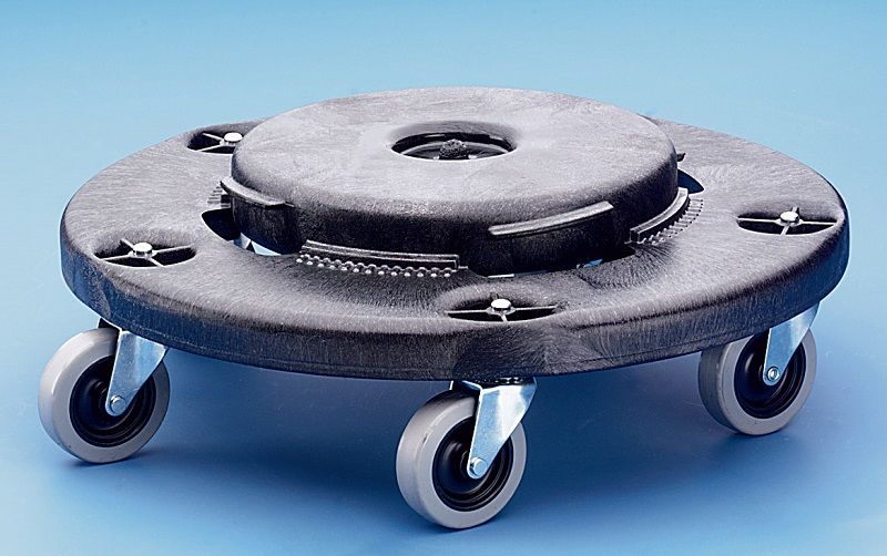 Rullevogn til RUBBERMAID plasttønder, med bajonetlås, 5 drejelige hjul for tønder 75-208 l
