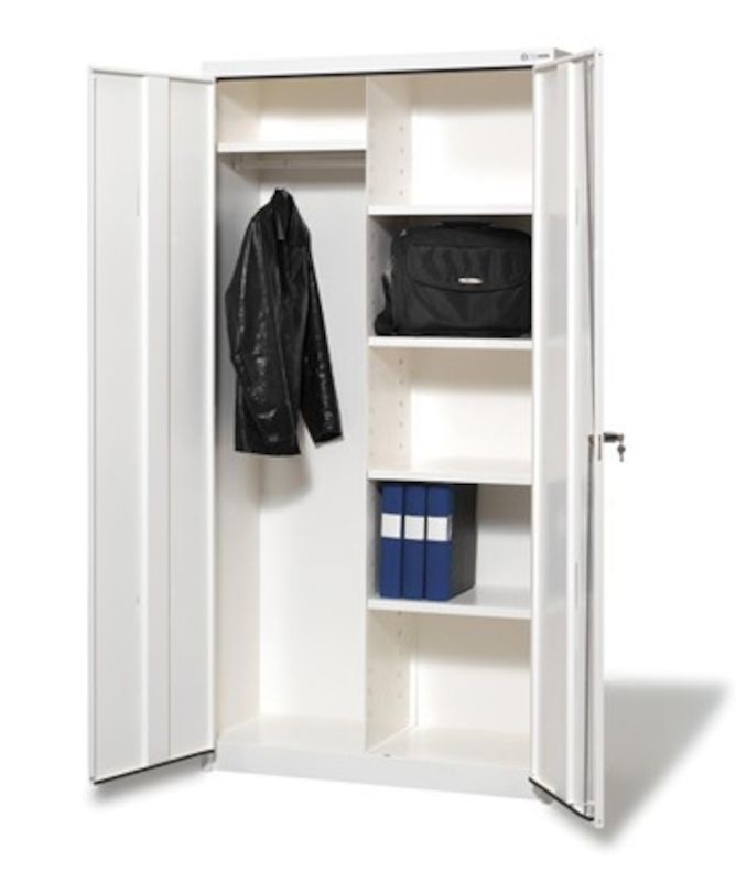 Keep rengøringsskab med 5 hylder og bøjlestang