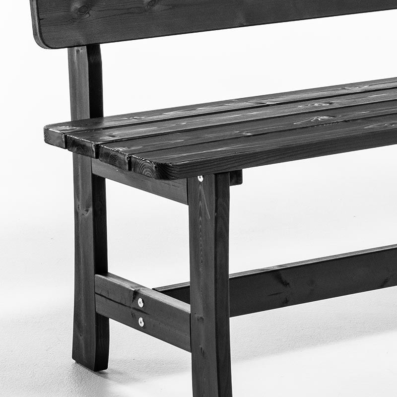 Sort udendørs bænk Magnus