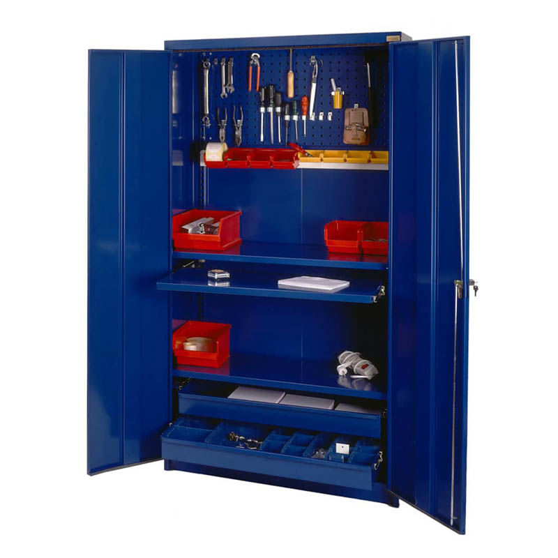 Værkstedsskab Rex, værtøjstavle, hylder og skuffer